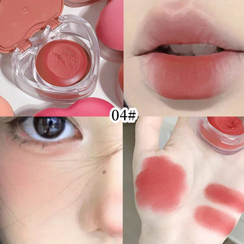 Gegebear Heart-Shaped Lip and Cheek Balm — Fine-Milled, Soft Matte Finish with Delicate Pink Tones for a Blushing Look