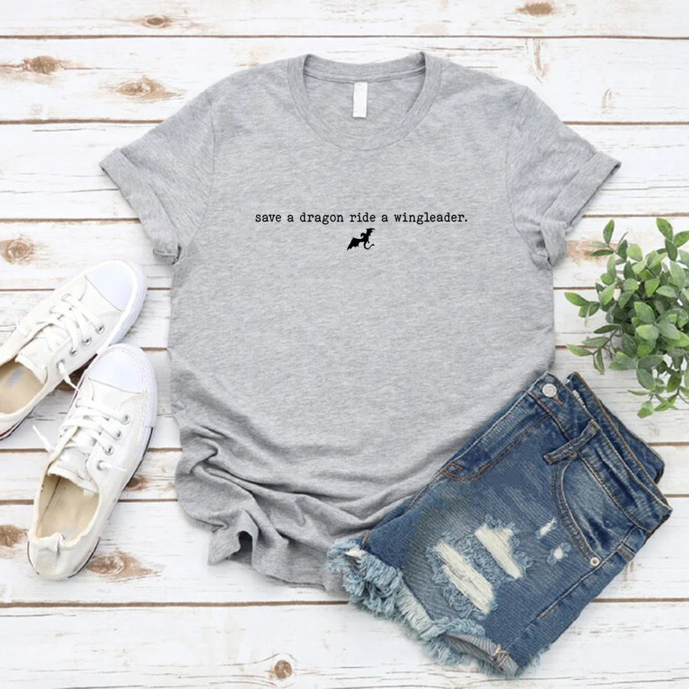 Save A Dragon, Ride A Wingleader Tee — Iron Flame Fury Casual Shirt for Men & Women Who Own The Fire - Premium tee from dsers - Just $47.99! Shop now at Lizard Vigilante