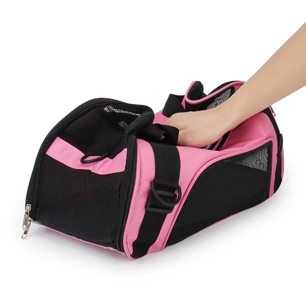 Soft-sided Carrying Portable Pet Bag Pink Dog Carrier Bags Blue Cat Travel Breathable Handbag - Lizard Vigilante