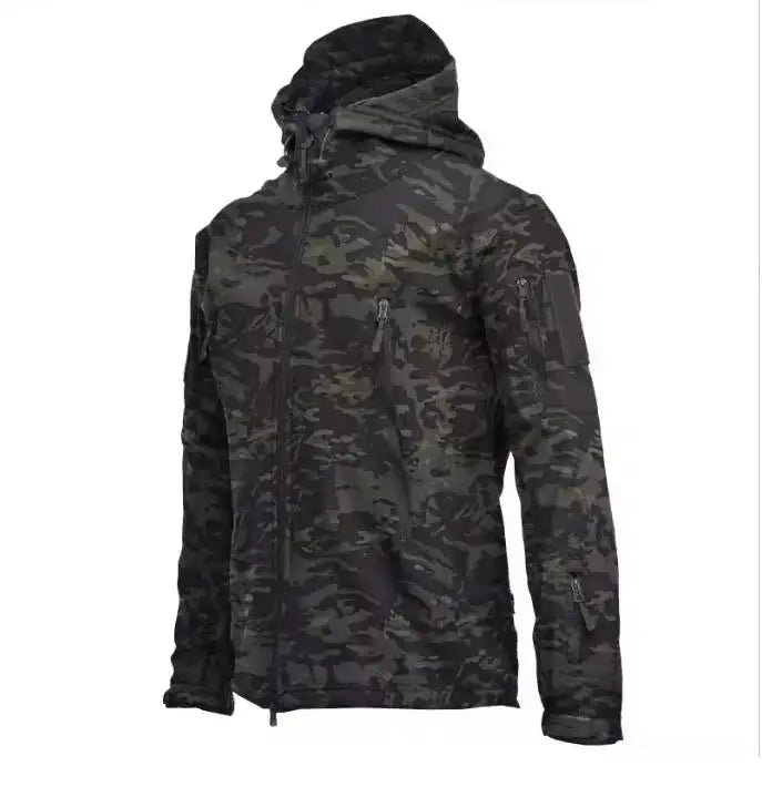 2024 New Outdoor Jackets Men Shark Skin Soft Shell Tactical Waterproof Windbreaker Jacket Mens Hooded Bomber Coats Hiking