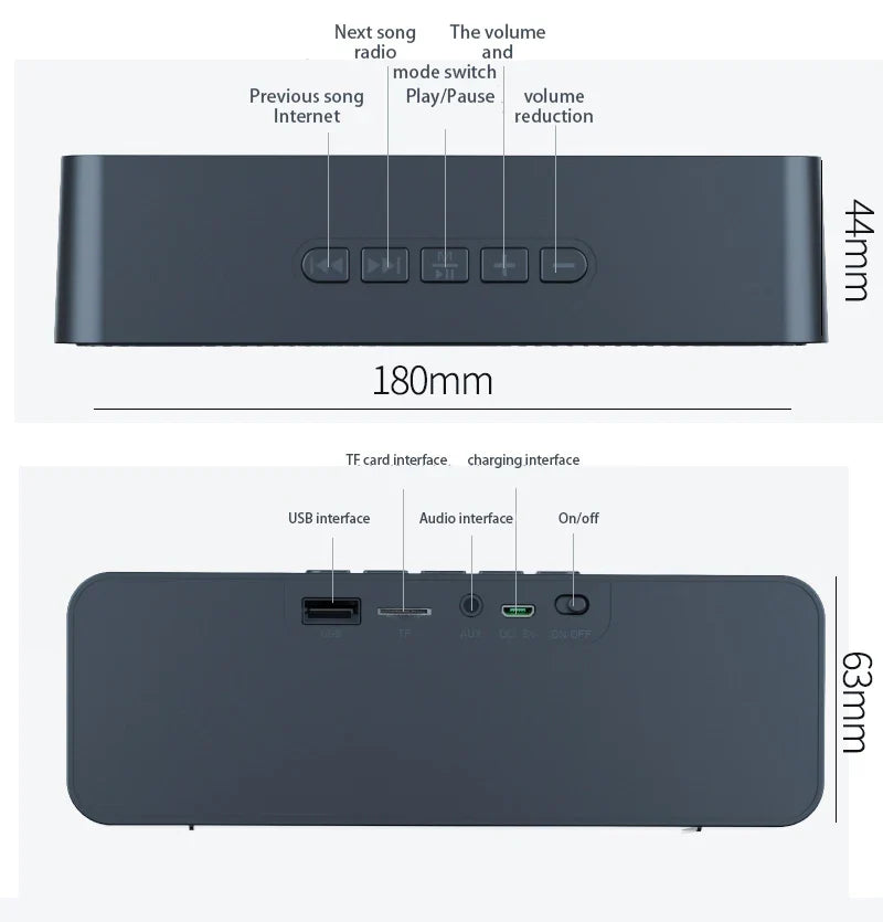 S11 Bluetooth Small Speaker Music Player Stereo USB TF Card Home Outdoor Sports Portable Mobile Phone Car Subwoofer Big Battery