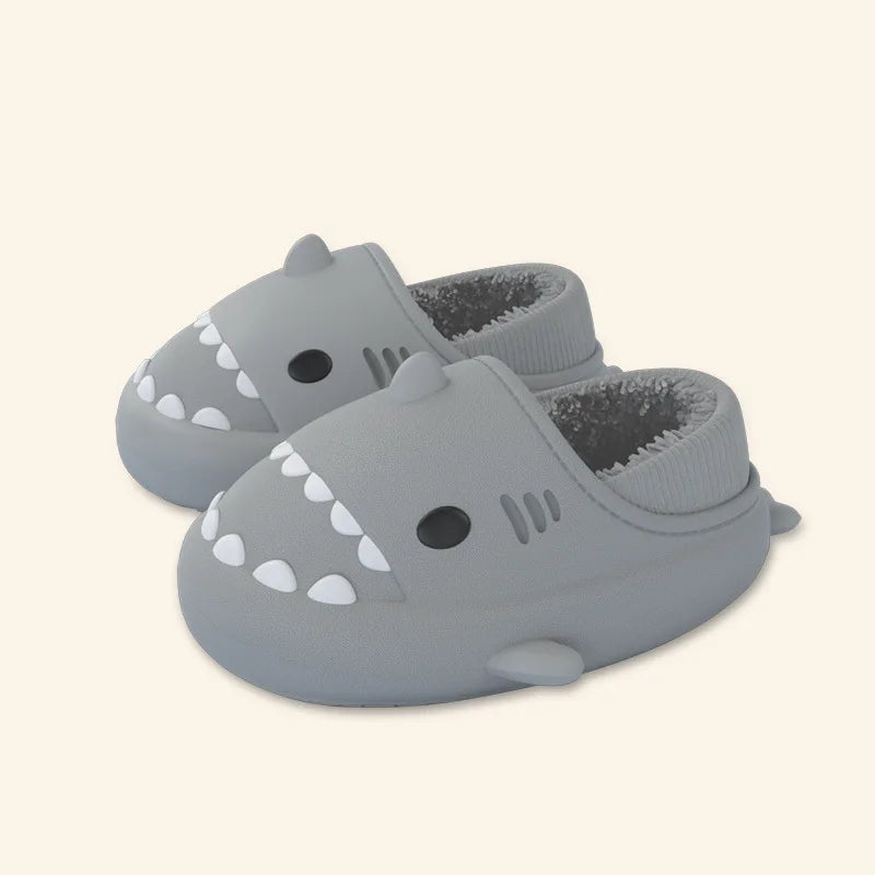 Comwarm Shark Plush Slippers For Women Men Autumn And Winter Warm Cartoon Cotton Slipper Non-Slip Waterproof Outdoor Home Shoes - Premium  from Lizard Vigilante - Just $16.99! Shop now at Lizard Vigilante