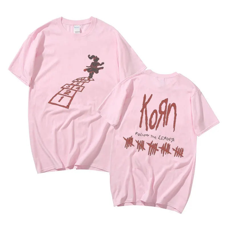 Rock Band Korn Follow The Leader Graphic T Shirt Men Women Fashion Loose Short Sleeve Tees Man Vintage Gothic Oversized Tshirt - Lizard Vigilante