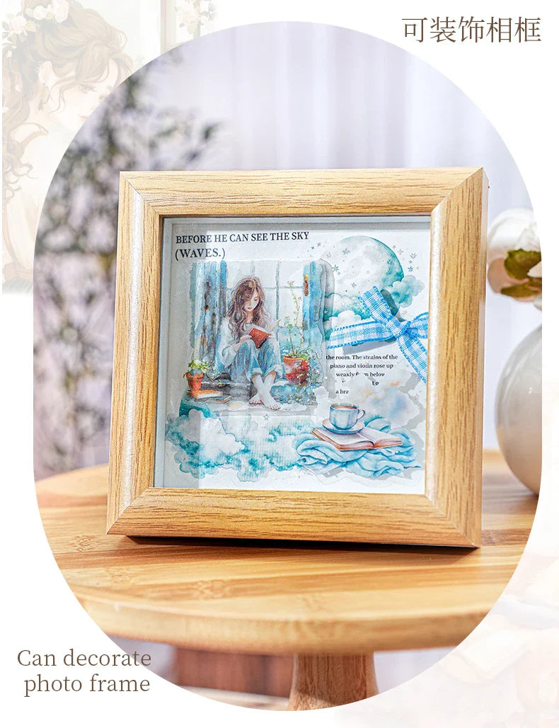 1roll Tape Weekend Window Sill Series Leisure Character Window PET Tape Decoration Notebook Photo Frame Stationery DIY Stickers