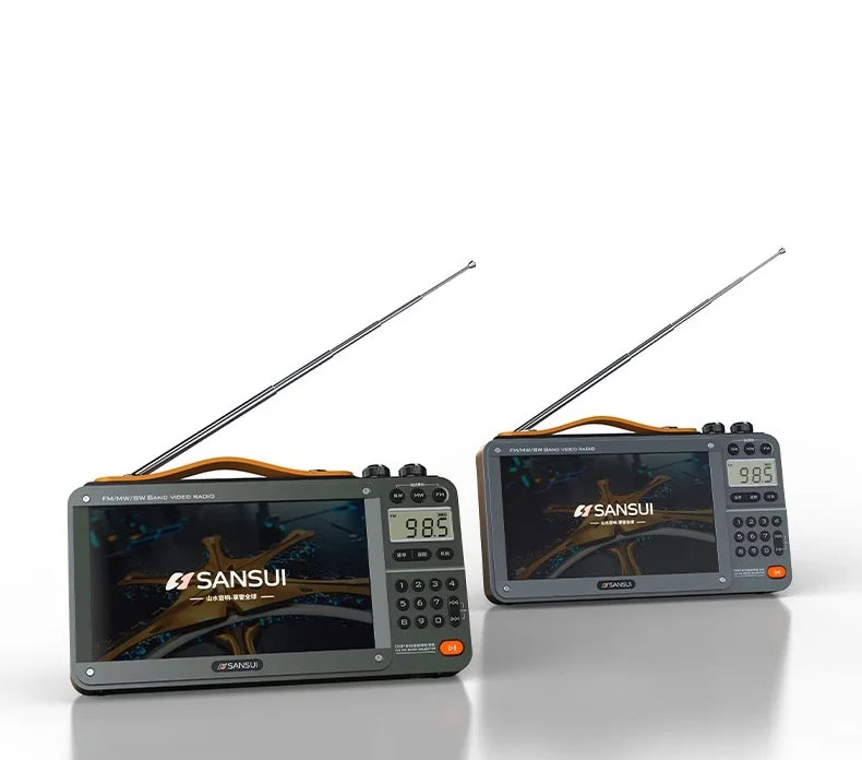 SANSUI Wireless Bluetooth Speakers Home Full-band Radio LED HD Video Player Portable MP4 Walkman Built-in Rechargeable Battery