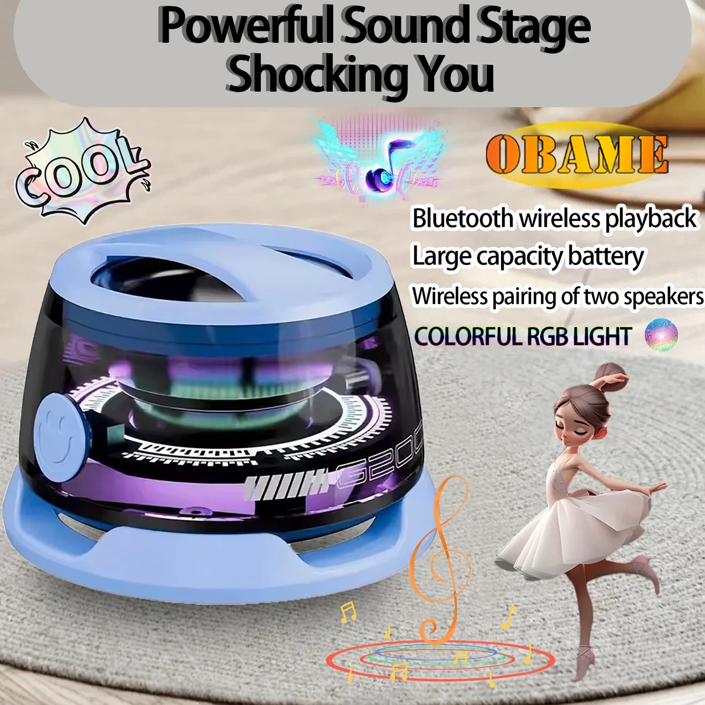 2025 New Portable Mini Bluetooth Speaker G200 RGB Lighting Magnetic Speaker BT5.3 Mini Sound Box 7 Hours Playback Phone Holder