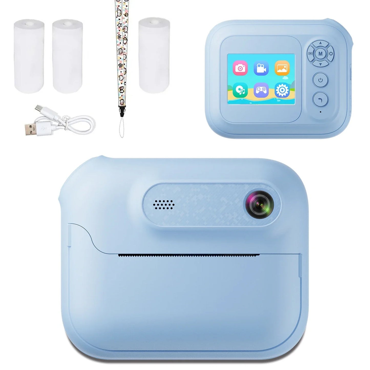 S8 Instant Print Camera for Children 1300mAh Kids Camere Printer 1080P HD Digital Camera for Girls Boys Birthday Gifts