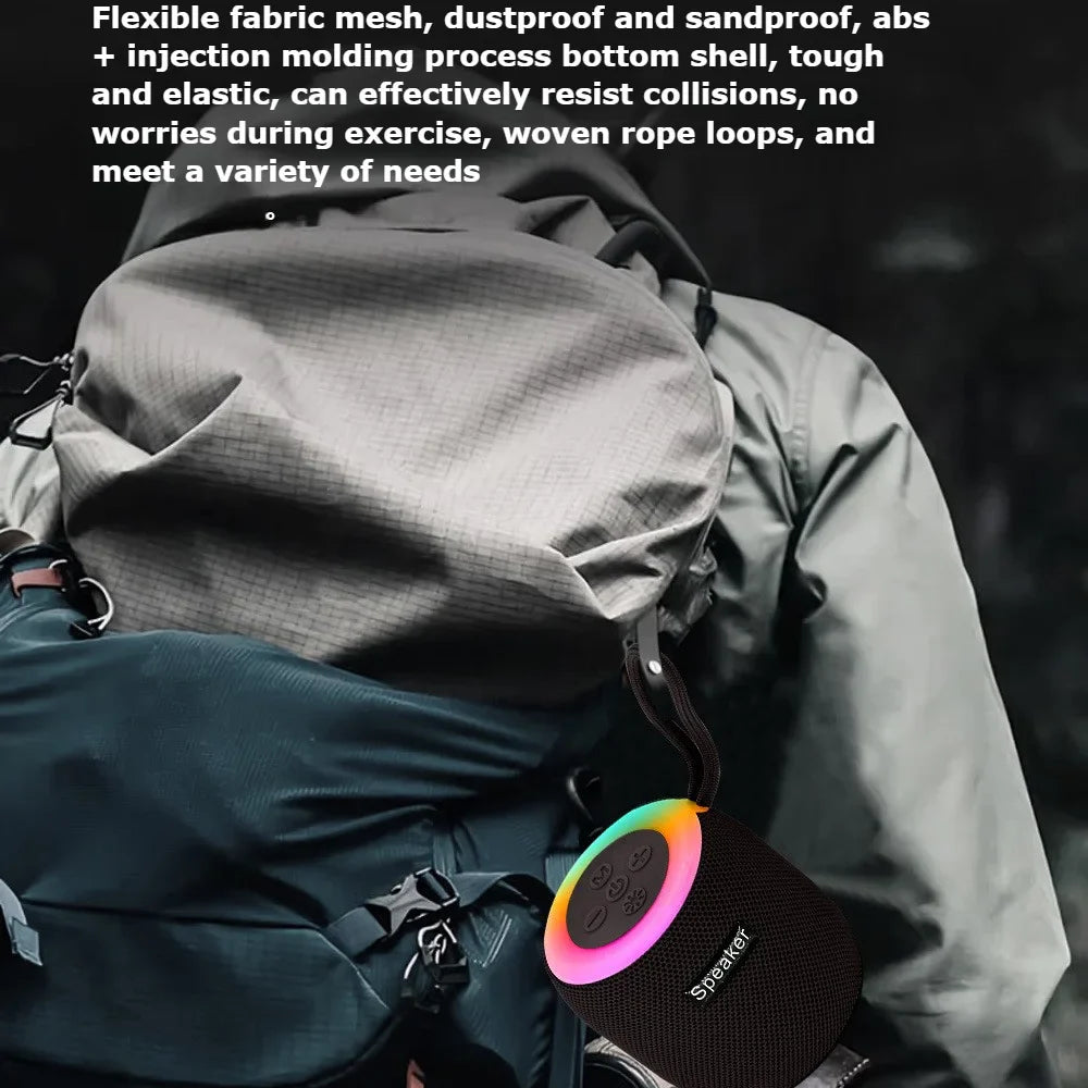 Outdoor portable wireless Bluetooth speaker, subwoofer, car and home with colorful lights, atmospheric small mini speaker