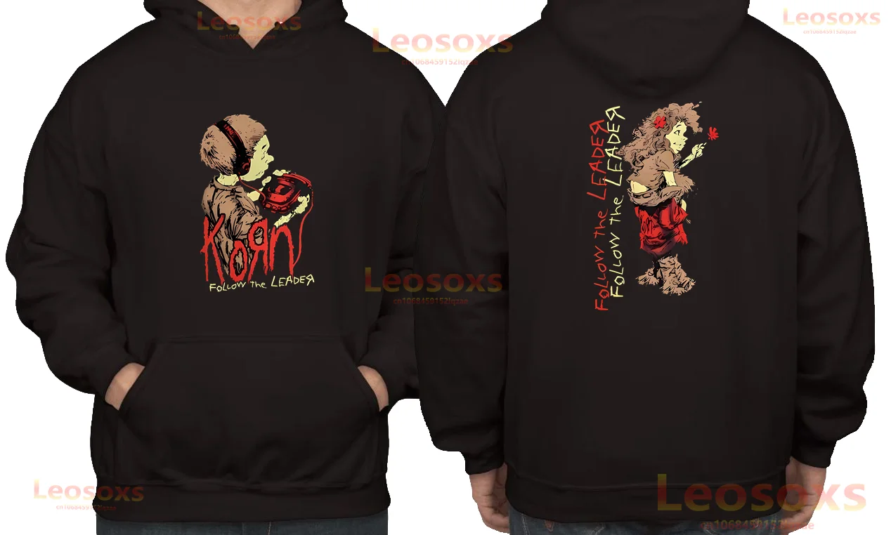 Korn Follow The Leader Walkman Hoodie | Retro Metal Goth Band Graphic Sweatshirt | Unisex Polyester Long Sleeve - Premium hoodie from Lizard Vigilante - Just $43.88! Shop now at Lizard Vigilante