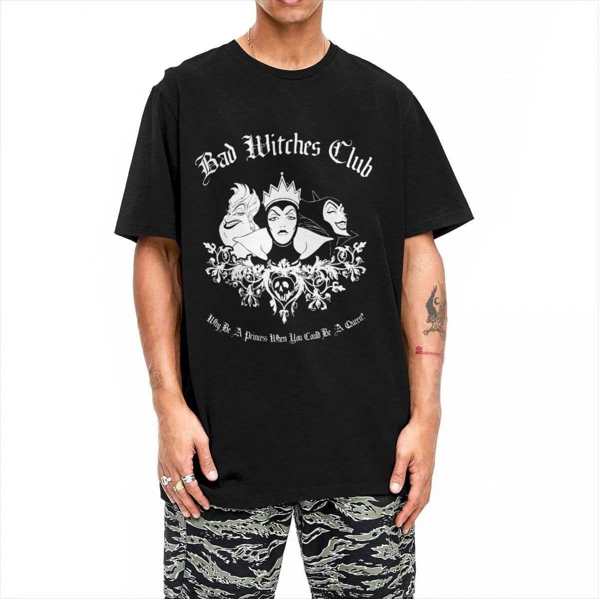 Villains for Men Women T Shirt Bad Witches Club Group Humorous Tees Short Sleeve T-Shirts Pure Cotton Plus Size Clothing - Premium  from Lizard Vigilante - Just $50.99! Shop now at Lizard Vigilante