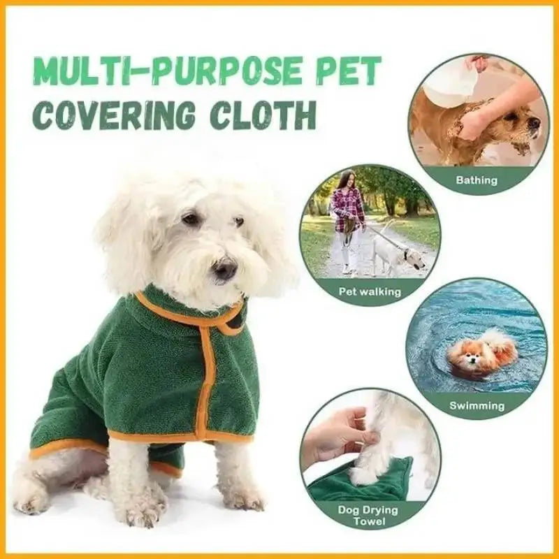 Pet Bathrobe – Fast Drying Microfiber Grooming Coat for Dogs | Absorbent, Soft, and Adjustable Towel for Small, Medium, and Large Dogs - Premium pet towel from Lizard Vigilante - Just $19.99! Shop now at Lizard Vigilante