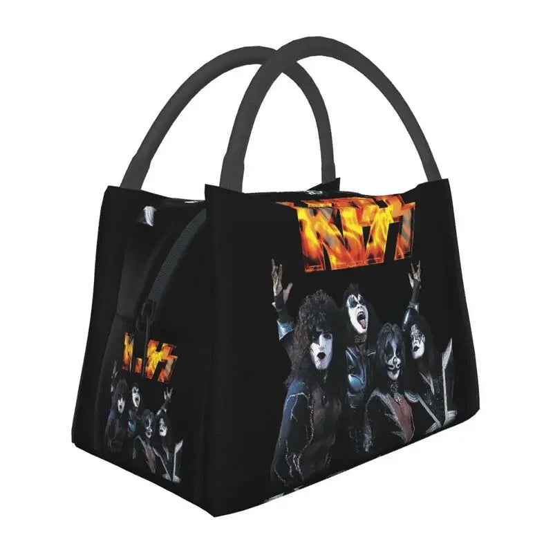 Kiss Heavy Metal Insulated Lunch Bag – Reusable Cooler Thermal Lunch Box for Women - Premium bag from Lizard Vigilante - Just $33.88! Shop now at Lizard Vigilante