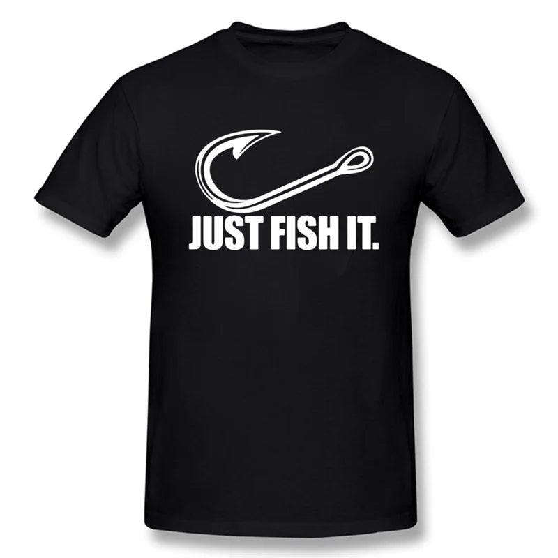 Funny Love Fishing T-shirt Men Just Fish It Funny Shirt Short Sleeve Hip Hop Loose Quick-Dry Men's Tee Shirt xxs-6XL Top - Lizard Vigilante