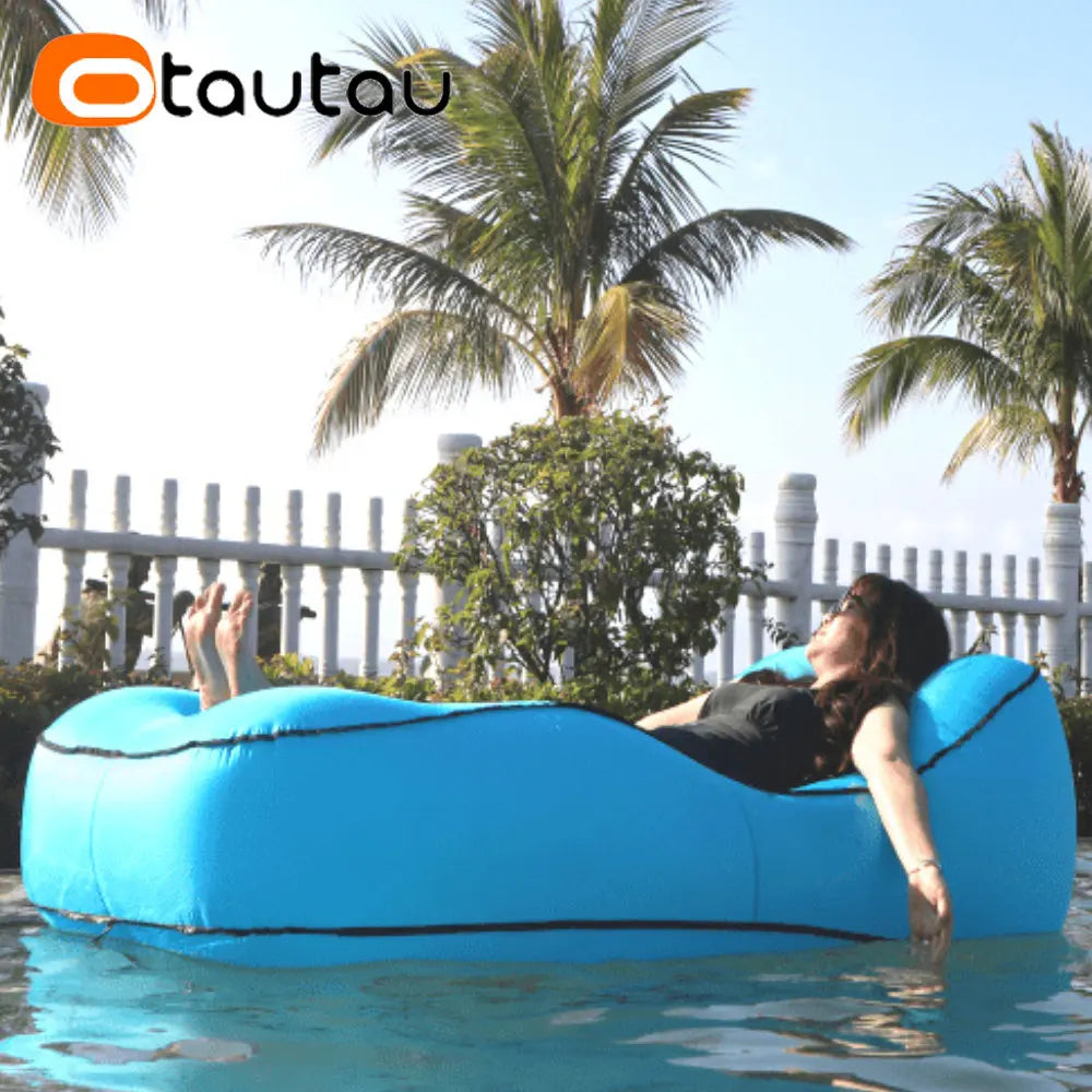 Inflatable Sofa Bed Swimming Pool Floating Raft Sac Beach Garden Outdoor Portable Folding Camping Chaise Lounge Recliner Pouf - Premium  from Lizard Vigilante - Just $63.99! Shop now at Lizard Vigilante