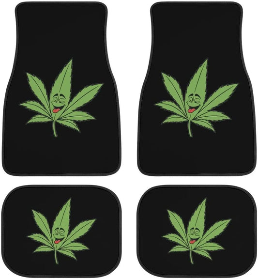 Pot Leaves Weed 4 Piece Car Floor Mats Non-Slip Front and Rear Auto Carpets Universal Fit for Most Cars - Premium vehicle mats from Lizard Vigilante - Just $29.99! Shop now at Lizard Vigilante