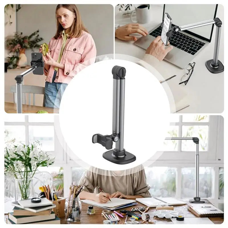 Overhead Phone Mount Overhead Tripod Phone Mount 360 Degree Rotating Aluminum Desktop Stand For Vlogging Photography Online - Premium phone stand from Lizard Vigilante - Just $23.99! Shop now at Lizard Vigilante