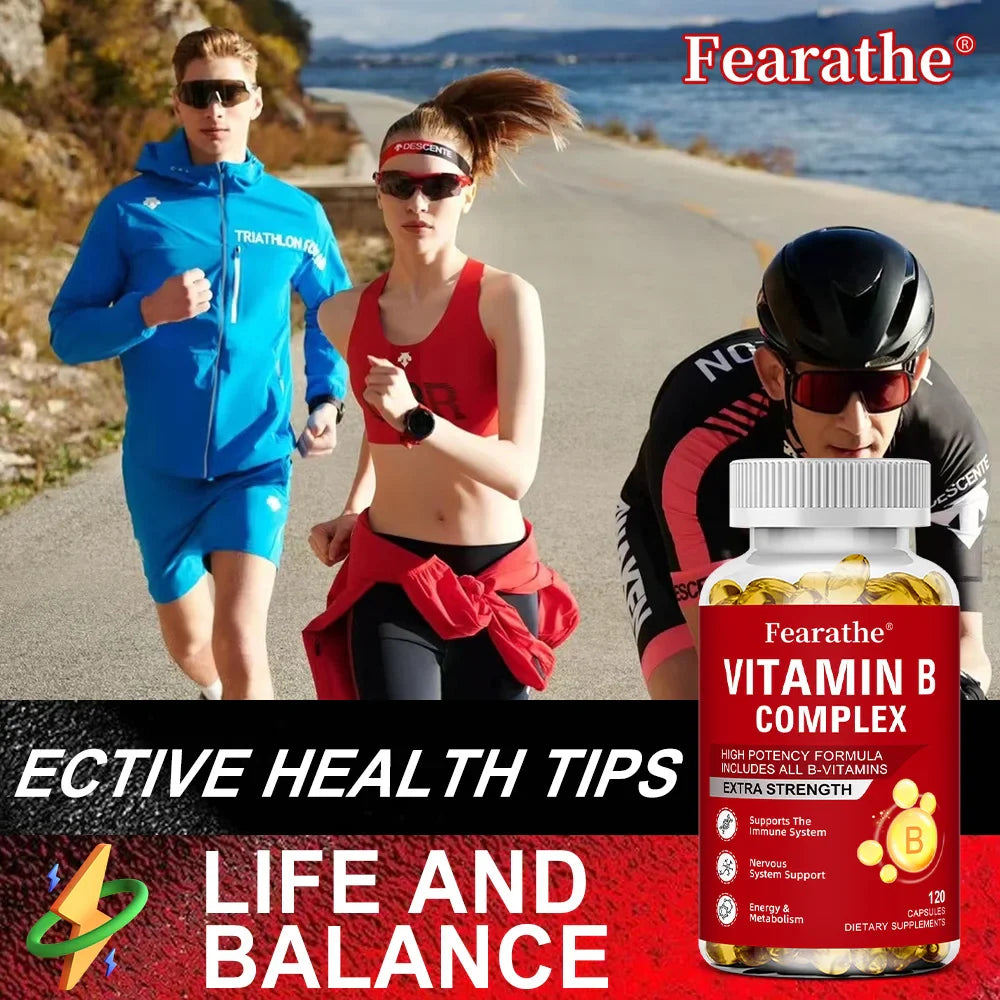 Vitamin B-Complex Vitamin Supplements (B12 B2 B3 B6 Folic Acid &Biotin), Immune & Energy Support,Immune Health