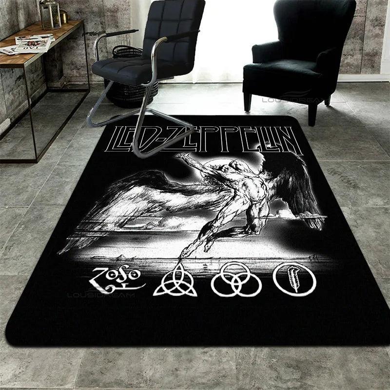 LED Zep Patterns Decorative Carpet Bedroom Floor Pad Classic Rock Band Rug Living Room Cushion Door Pad - Lizard Vigilante