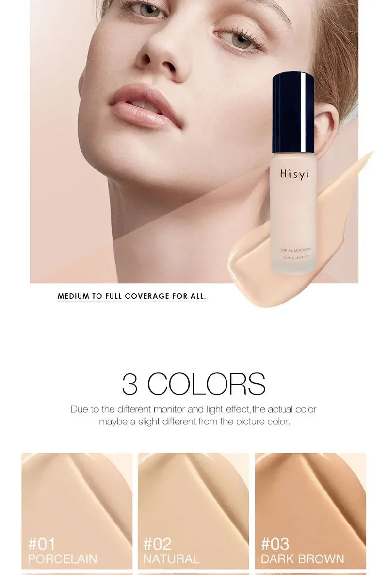 Liquid Foundation High Coverage Makeup Base Lasting Concealer BB Cream Waterproof Oil-Control Face Foundation Makeup Cosmetics