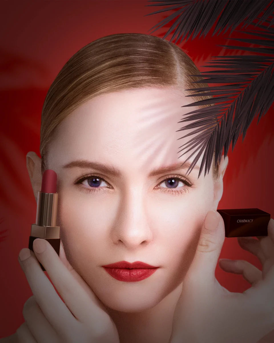 CHARMACY 6 Colors Luxury Velvet Nude Moisturize Lipstick Long Lasting Easy to Wear Korean LipStick for Women Makeup Cosmetic