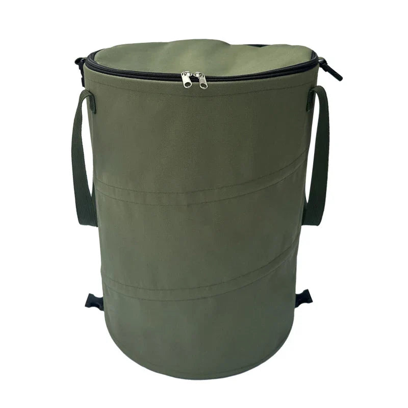 Camping Trash Can Pop-up Circular Storage Pail Canvas Foldable Recycling Bin Outdoor Garbage Garden Yard Garbage Bag