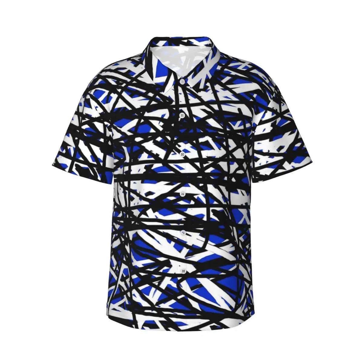 Summer Beach Van Shirt Halen Vans Lines Print Cool Blouse Casual Shirts Male Short Sleeve 1984 Street Clothing - Premium hawaiian shirt from Lizard Vigilante - Just $29.84! Shop now at Lizard Vigilante