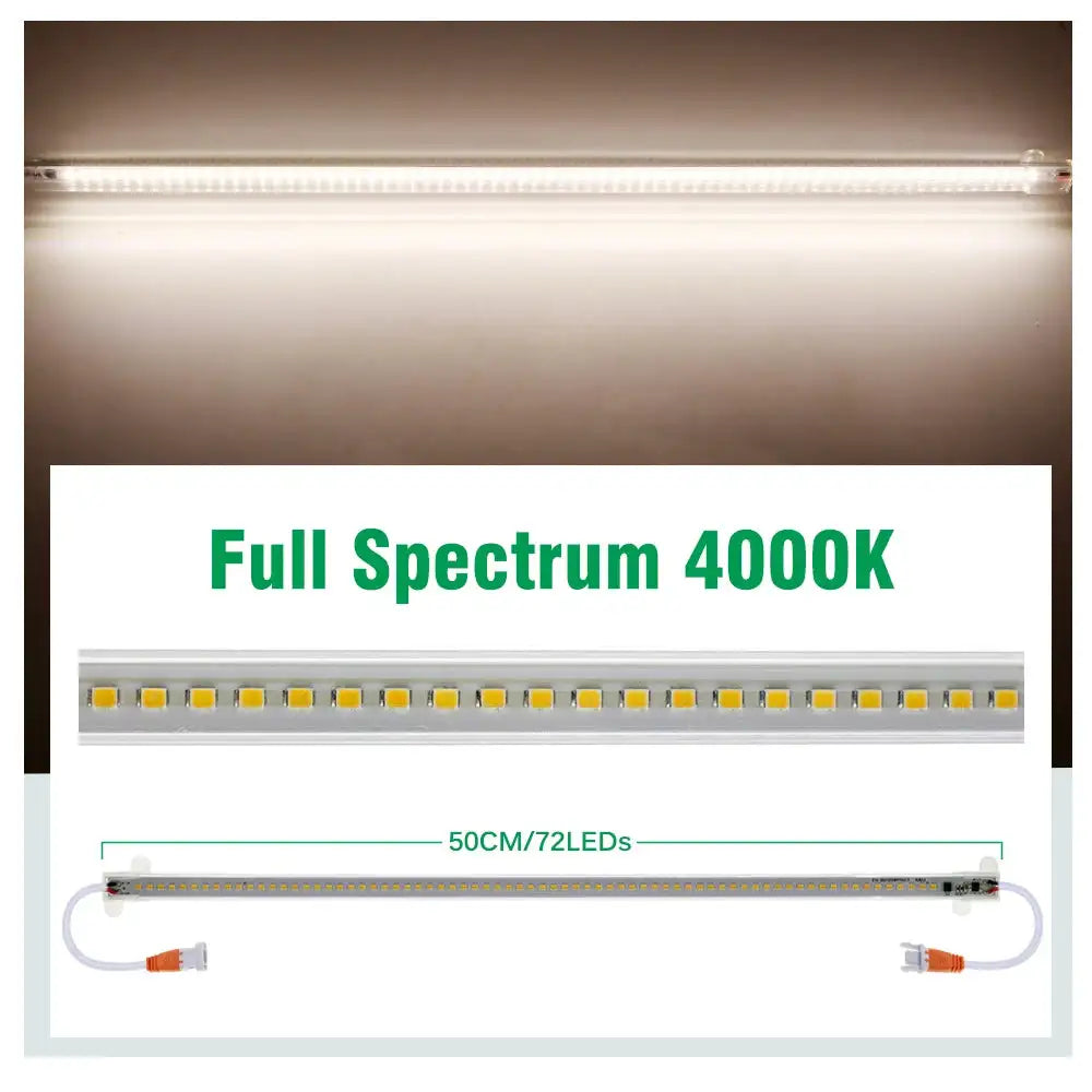 Grow Light 220V Full Spectrum LED Bar Light for Plants 50cm Phyto Lamp for Plant Veg Flowers Greenhouse Tent 4000K 380-780nm