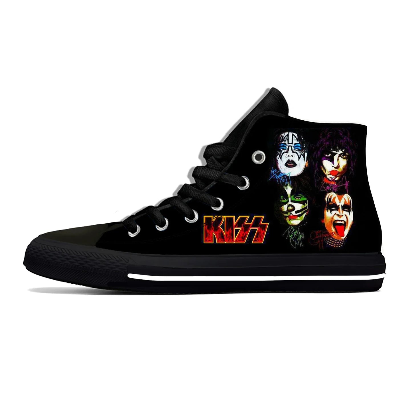 Kiss Rock Band High Top Shoes Hot Summer Heavy Metal Music Novelty Casual Latest Shoes Men Women Fashion Classic Board Sneakers - Premium t-shirt from Lizard Vigilante - Just $44.88! Shop now at Lizard Vigilante