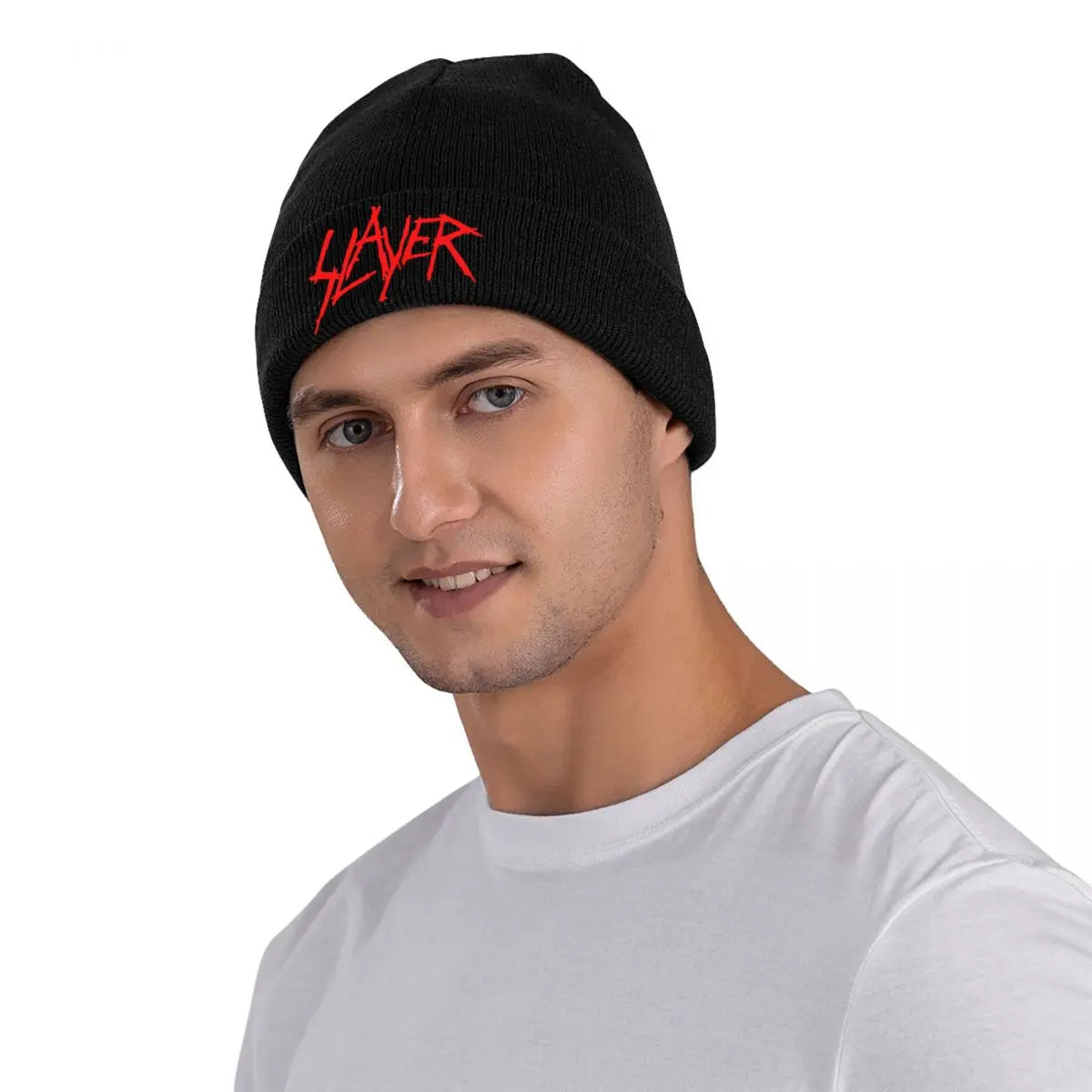 Slayers Logo Knitted Beanie – Warm Winter Hat for Men & Women | Unisex Autumn Color Cap - Premium  from Lizard Vigilante - Just $19.88! Shop now at Lizard Vigilante