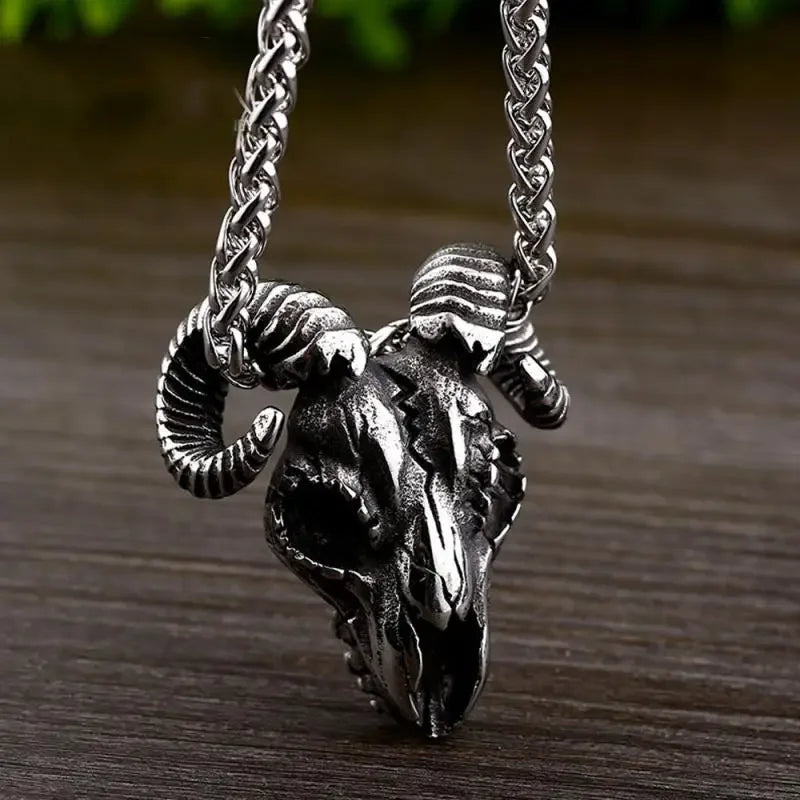 Vintage Lucifer Demon Ram Necklace – Gothic Satanic Pendant for Men – Eye of Truth Punk Party Jewelry - Premium pendant from Lizard Vigilante - Just $16.66! Shop now at Lizard Vigilante