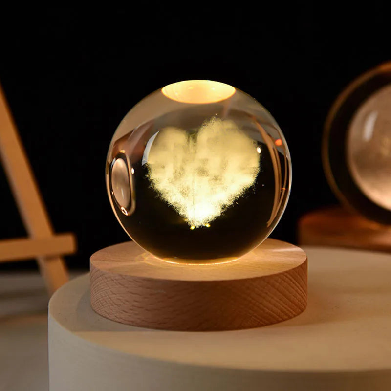 3D Crystal Planet Night Light – Laser Engraved Solar System Globe, 6cm Astronomy Crystal Ball for Home Decor & Unique Birthday Gift - Premium night light from Lizard Vigilante - Just $19.99! Shop now at Lizard Vigilante