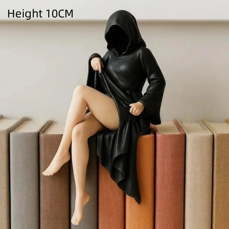 Women Statue Masked Women Desktop Ornament Mysterious Lady Statue for Desk Room Fireplace Shelf Mantel Table Entryway