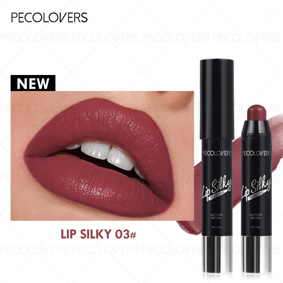 1PC Long-Lasting, Waterproof Lipstick with High Pigmentation & Moisturizing Balm - Perfect for All Skin Types