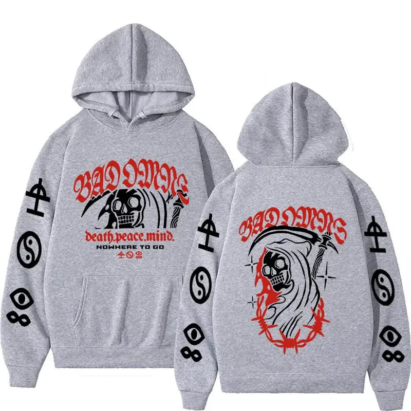 Limited Edition Bad Omens 2023 Rock Band Tour Hoodie | Men's Harajuku Y2K Streetwear | Gothic Fleece Long Sleeve Pullover Sweatshirt - Premium  from Lizard Vigilante - Just $43.88! Shop now at Lizard Vigilante