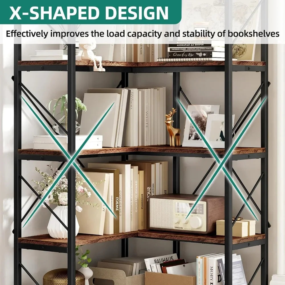 5-Layer Corner Bookshelf – Modern Cube Organizer for Books, CDs, and Decorative Displays - Premium bookshelf from Lizard Vigilante - Just $794.99! Shop now at Lizard Vigilante