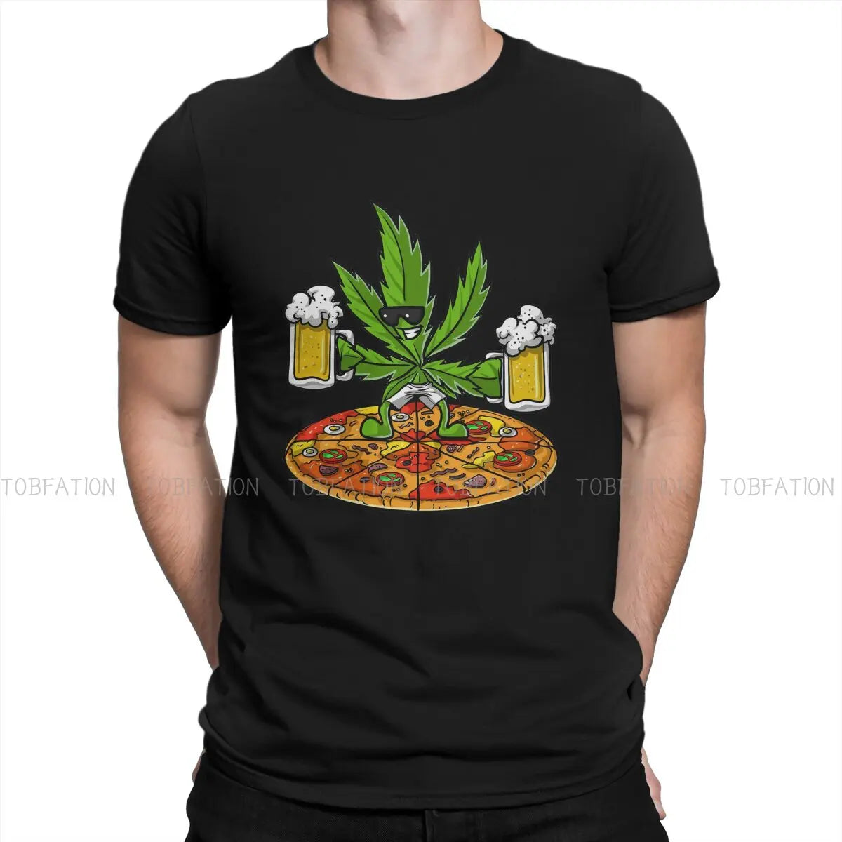 Pizza Lover Beer Party T-Shirt - 420 Marijuana Graphic Tee - Premium T-shirt from Lizard Vigilante - Just $23.88! Shop now at Lizard Vigilante