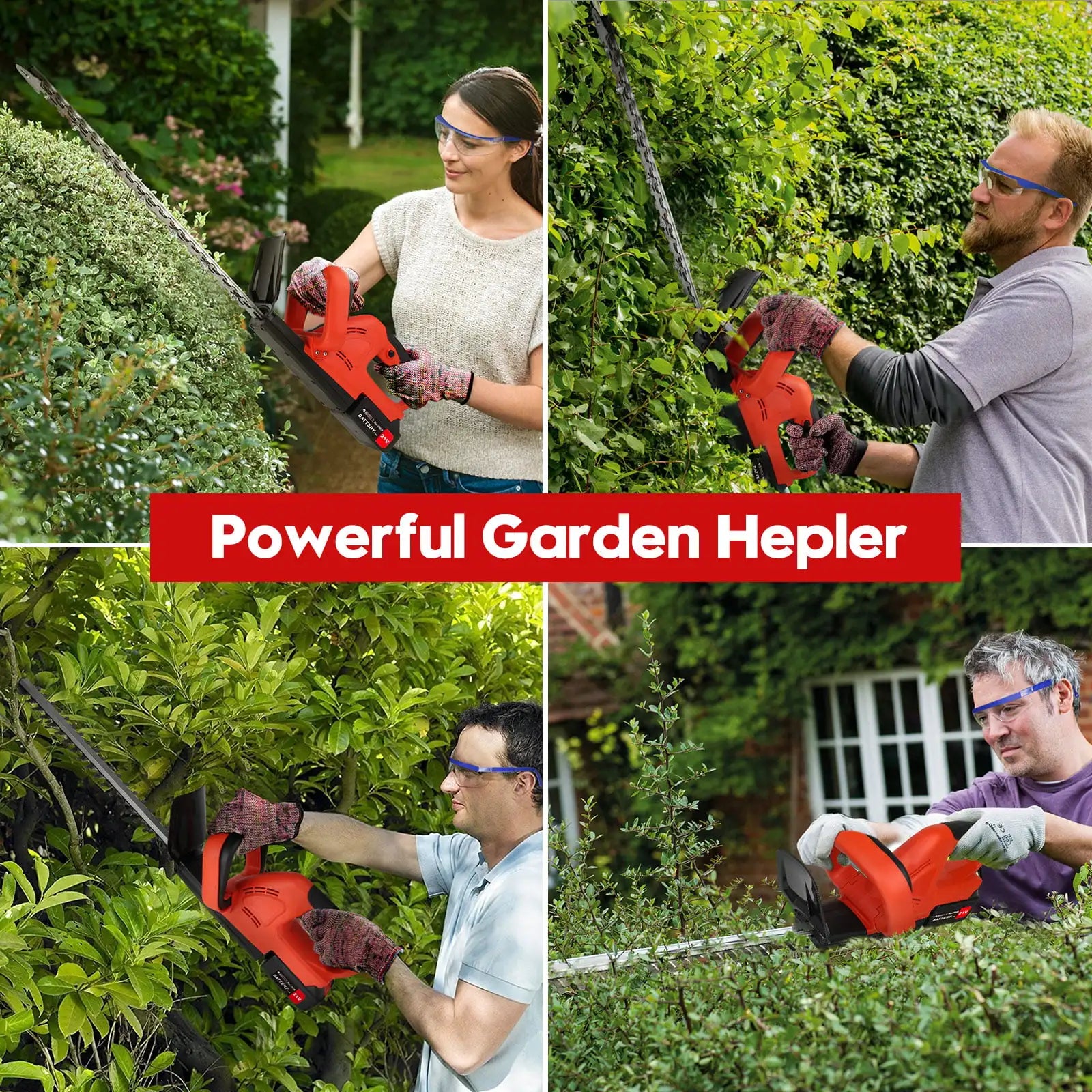 21V Cordless Hedge Trimmer 22 Inch Electric Hedge Trimmer with 3.0Ah Battery & Charger with Dual Action Blade 3/5" Cut Capacity - Premium hedge trimmer from Lizard Vigilante - Just $129.99! Shop now at Lizard Vigilante