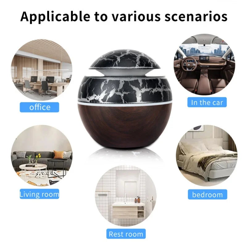 2024 Home Mushroom Head Bedroom Air Purifier USB Desktop Nebulizer Wood Texture Personalized Aromatherapy Machine Humidifier