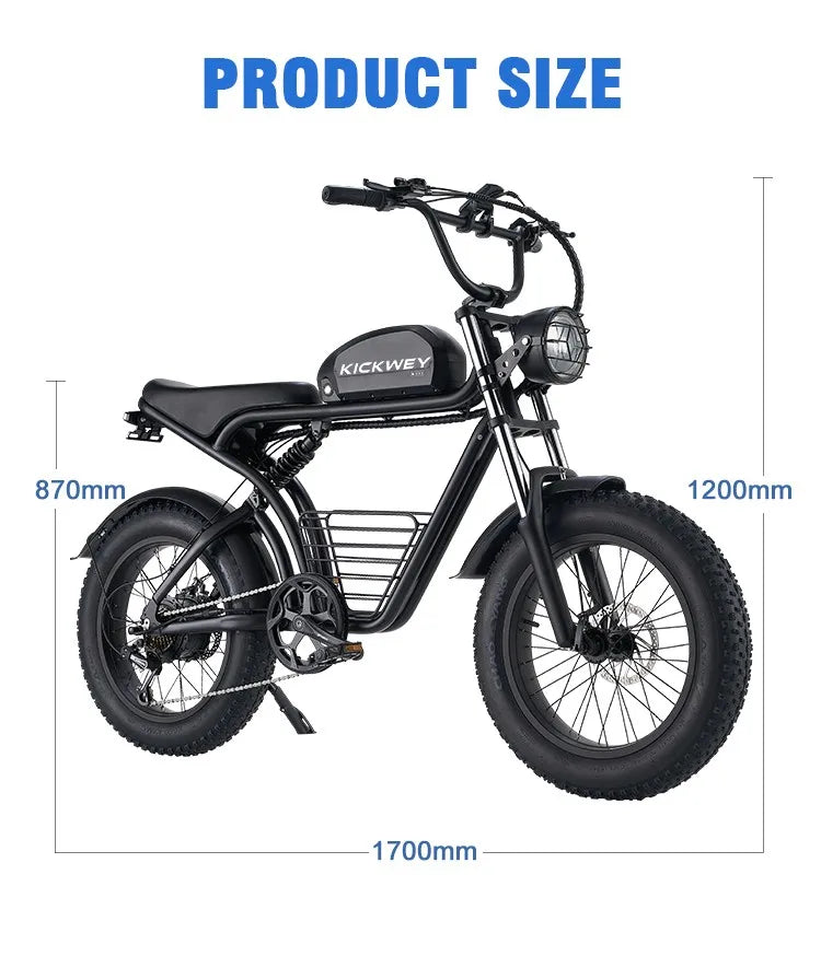 4.0Fat Electric Bike for Adults – 1500W 40MPH, 48V 20/23AH, Max 75 Miles, 20" Fat Tire Dirt Bike, 7-Speed E-Bike – Powerful, Durable, and Fast - Premium electric bike from Lizard Vigilante - Just $15.99! Shop now at Lizard Vigilante