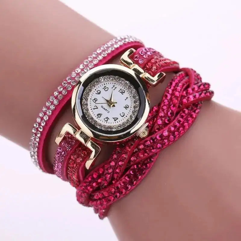 Long Strap Leather Watch Women Casual Rhinestone Dress Watch Ladies Bracelet Wristwatch Clock Relogios Feminino Reloj Mujer 2024