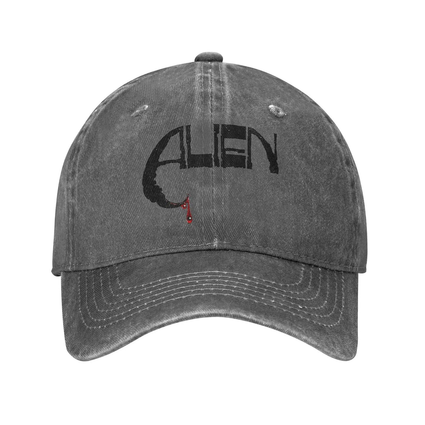 Alien Concept Vintage Distressed Baseball Cap – Sci-Fi Horror Snapback Hat for Men & Women Summer Streetwear