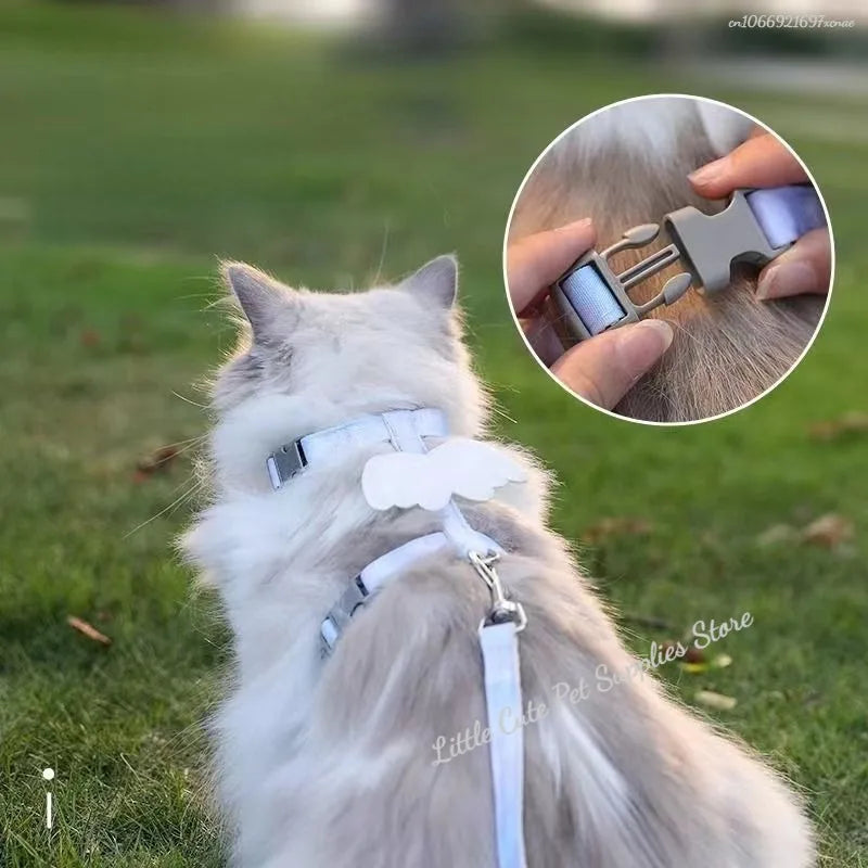 Cat Harness Wings Pet Harnesses And Leashes Set Adjustable Pet Harness for Cats Small Dogs Pug Chihuahua Cat Accessories