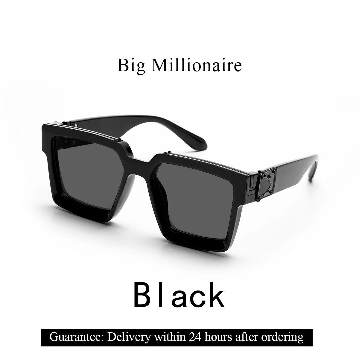 Ruiao Retro Black Millionaire Shades | Bold Designer Sunglasses for Men & Women - Premium shades from Lizard Vigilante - Just $23.88! Shop now at Lizard Vigilante