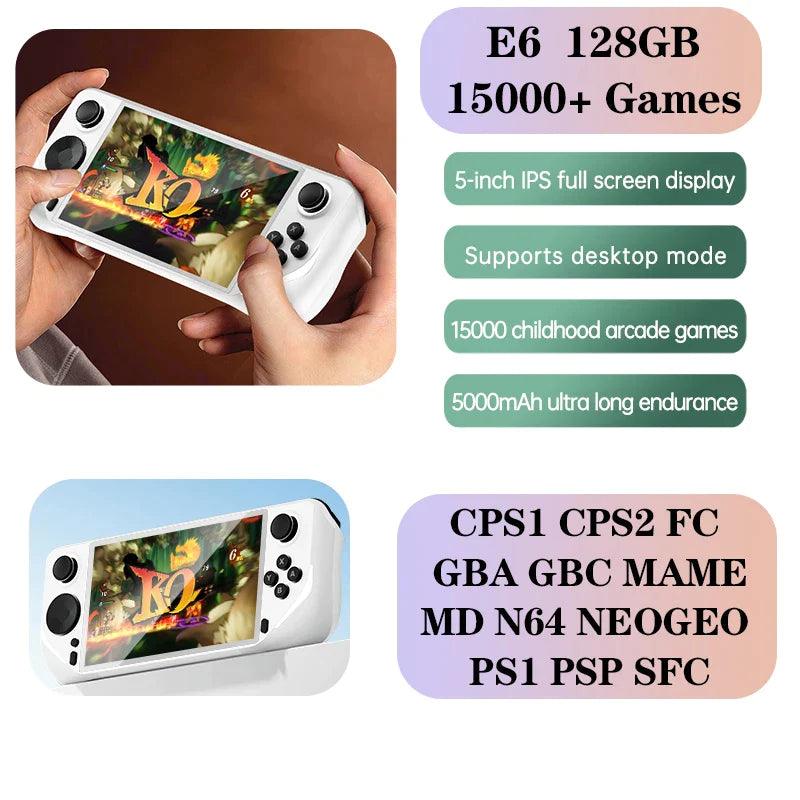 E6 Handheld GAME Console Portable Video Game 5-inch IPS Screen Retro Gamebox With 2.4G Wireless Controller Support PSP PS1 N64 - Lizard Vigilante