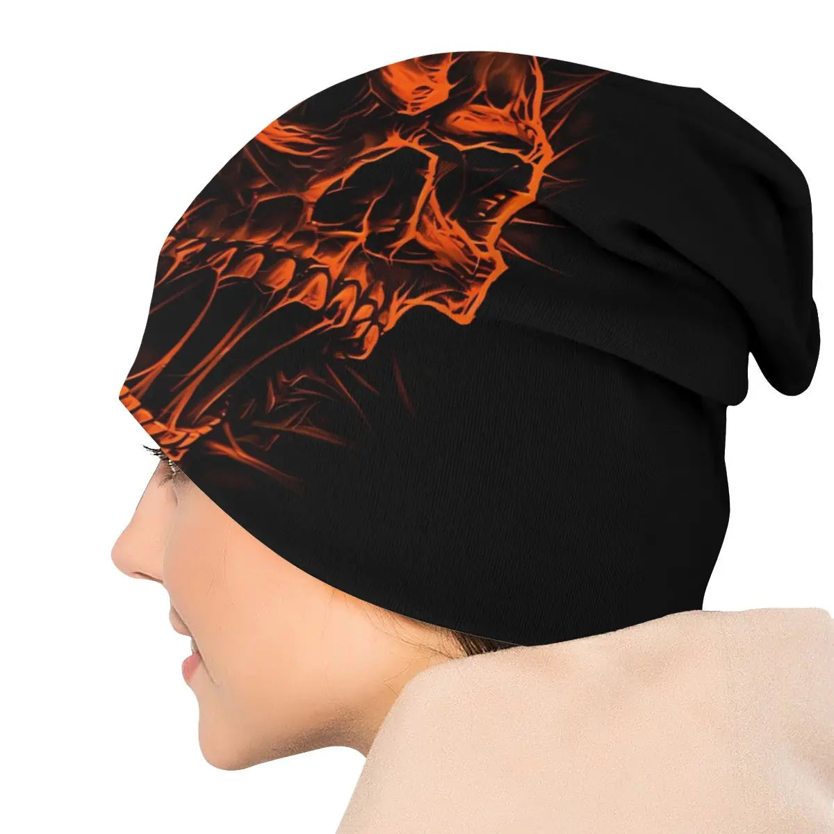 Crimson Skull Hipster Beanie - Windproof Unisex Skull Cap for Edgy Fashion - Premium beanie from Lizard Vigilante - Just $16.99! Shop now at Lizard Vigilante