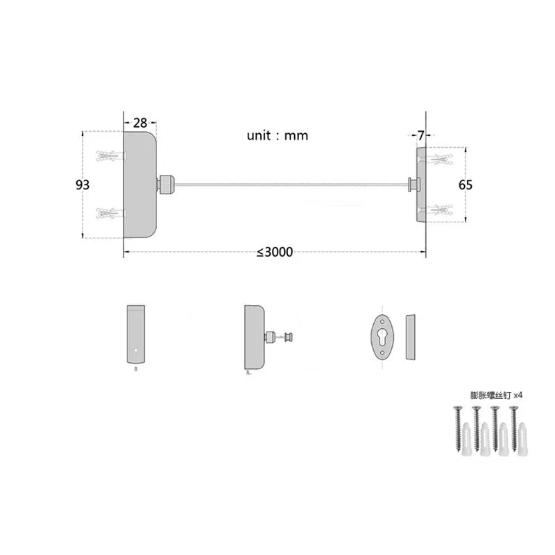Clothes Drying Rack Rope Home Storage Stainless Steel Retractable Clotheslines Clothes Dryer Organiser Laundry Hanger