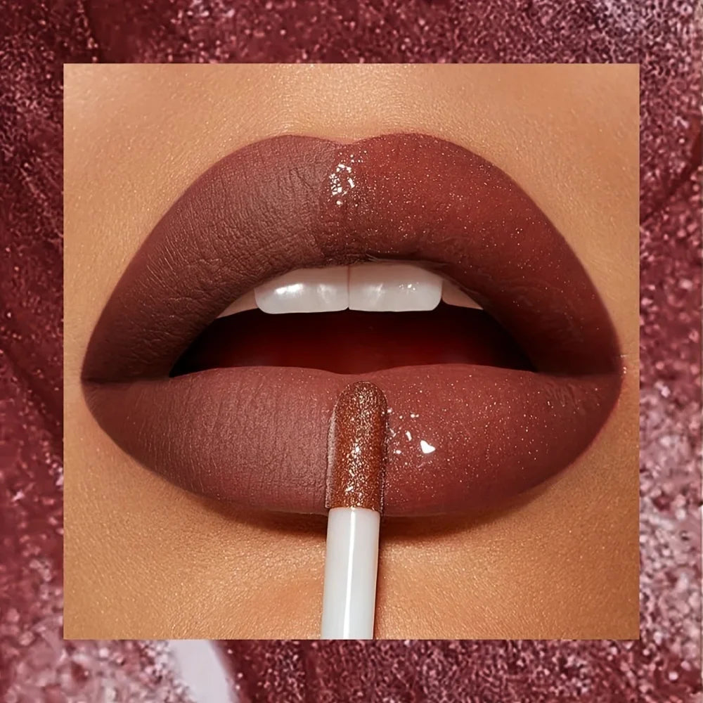 Silky Lip Gloss-Waterproof, Long-Lasting Moisturizing Liquid Lipstick with Mirror Finish, Non-Sticky, Full Shine, Fade-Resistant