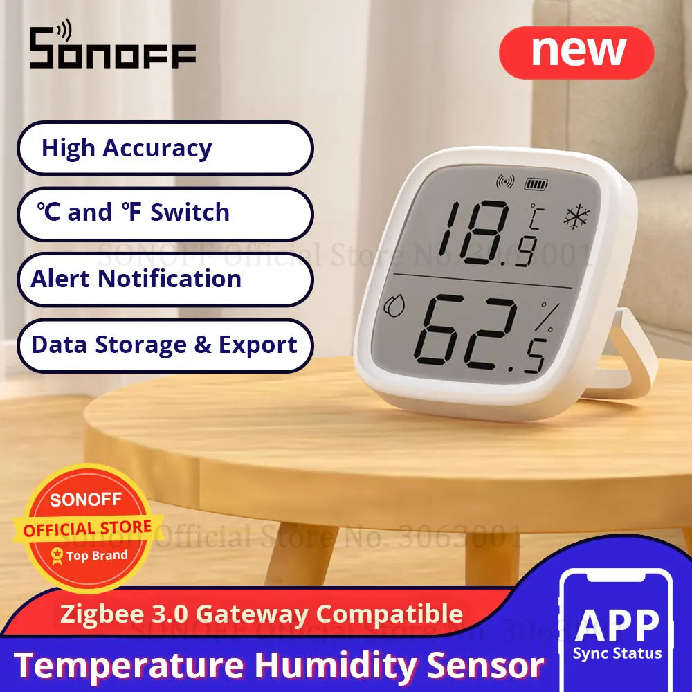 SONOFF SNZB-02D Zigbee LCD Temperature & Humidity Sensor - Premium temperature sensor from Lizard Vigilante - Just $35.99! Shop now at Lizard Vigilante