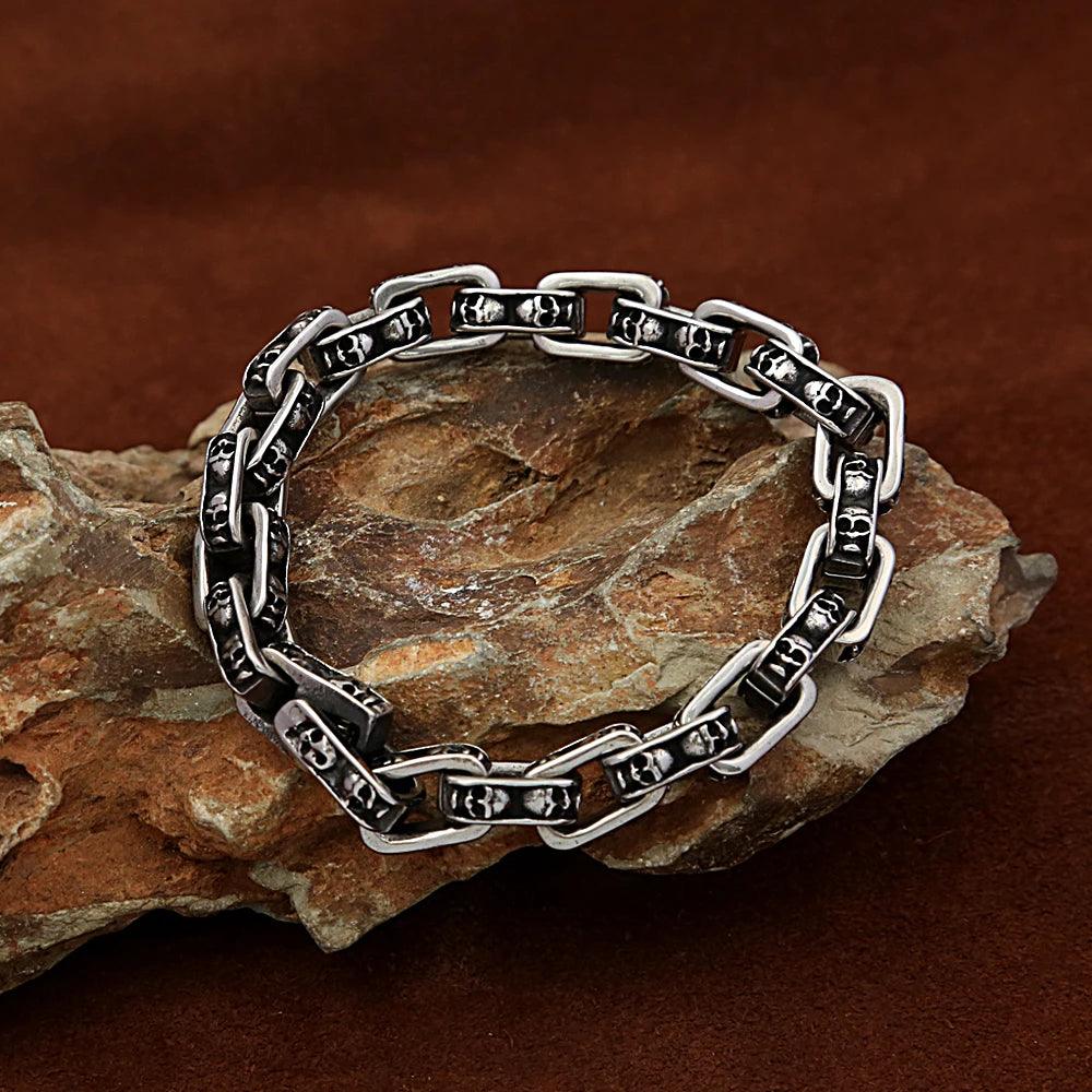 Punk Vintage Stainless Steel Skull Bracelet for Men Women Gothic Fashion Skull Bracelets Hip Hop Amulet Jewelry Gift Wholesale - Premium jewelry from Lizard Vigilante - Just $24.99! Shop now at Lizard Vigilante