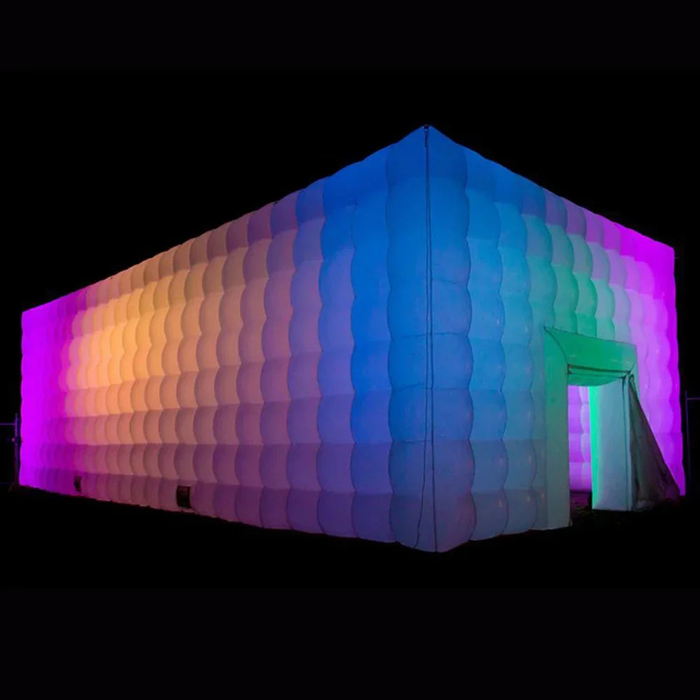 Ultimate Party Experience: 8x8x4m Large Inflatable White Disco Cube Tent - Wedding, Event, and Festival Shelter with LED Lights and Remote Control - Premium cube tent from Lizard Vigilante - Just $1755.99! Shop now at Lizard Vigilante